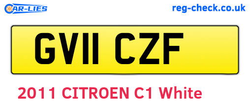 GV11CZF are the vehicle registration plates.