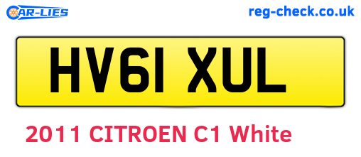 HV61XUL are the vehicle registration plates.