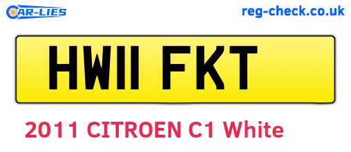 HW11FKT are the vehicle registration plates.
