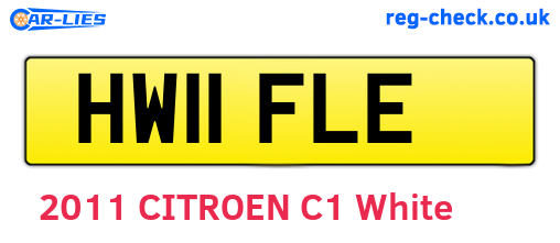 HW11FLE are the vehicle registration plates.