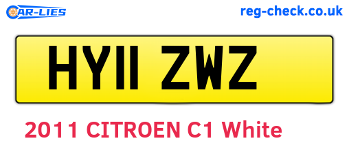 HY11ZWZ are the vehicle registration plates.