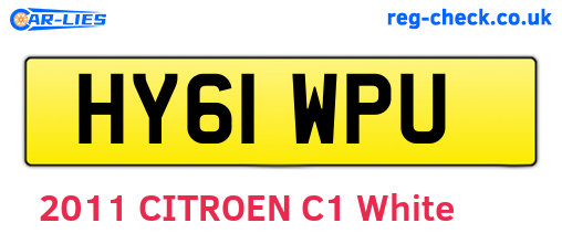 HY61WPU are the vehicle registration plates.