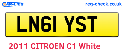 LN61YST are the vehicle registration plates.