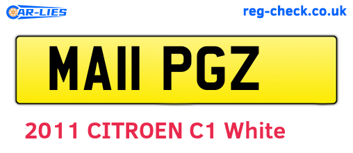 MA11PGZ are the vehicle registration plates.
