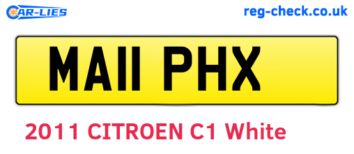 MA11PHX are the vehicle registration plates.