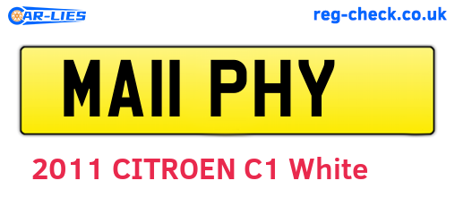 MA11PHY are the vehicle registration plates.