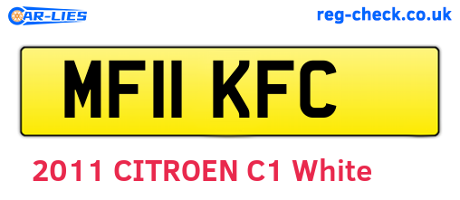 MF11KFC are the vehicle registration plates.