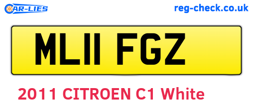 ML11FGZ are the vehicle registration plates.