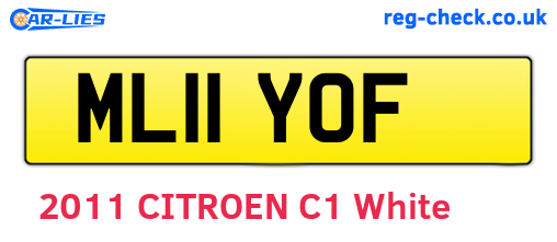 ML11YOF are the vehicle registration plates.