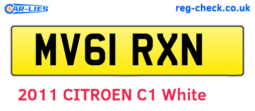 MV61RXN are the vehicle registration plates.