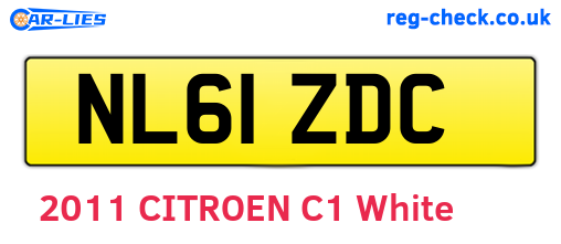 NL61ZDC are the vehicle registration plates.