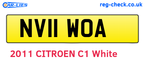 NV11WOA are the vehicle registration plates.