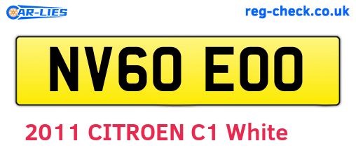 NV60EOO are the vehicle registration plates.