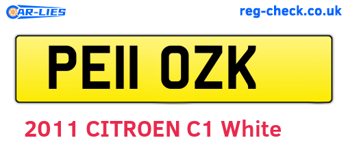 PE11OZK are the vehicle registration plates.