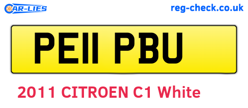 PE11PBU are the vehicle registration plates.