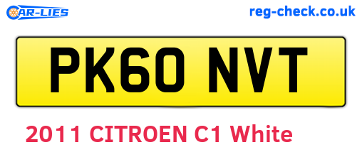 PK60NVT are the vehicle registration plates.