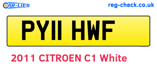 PY11HWF are the vehicle registration plates.