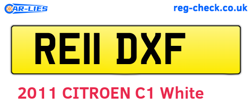 RE11DXF are the vehicle registration plates.