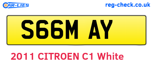 S66MAY are the vehicle registration plates.