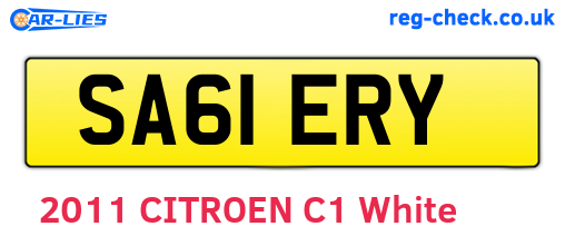 SA61ERY are the vehicle registration plates.