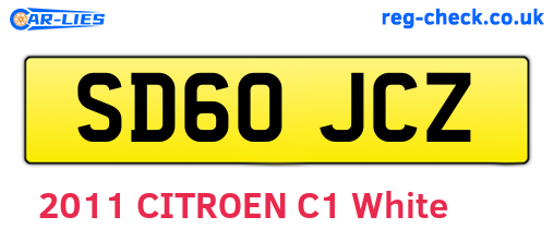 SD60JCZ are the vehicle registration plates.