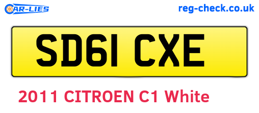 SD61CXE are the vehicle registration plates.
