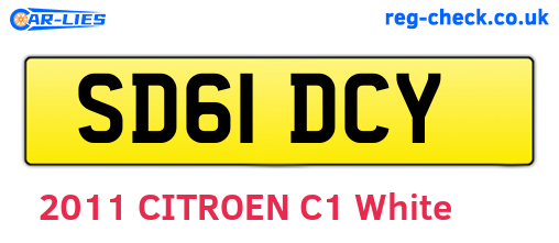 SD61DCY are the vehicle registration plates.