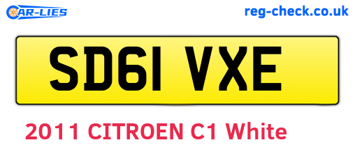 SD61VXE are the vehicle registration plates.