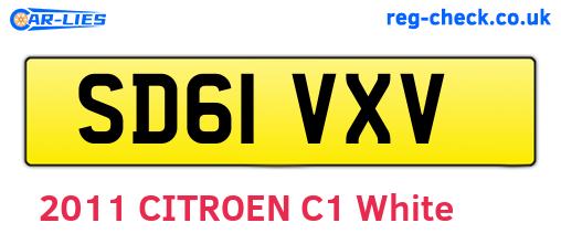 SD61VXV are the vehicle registration plates.