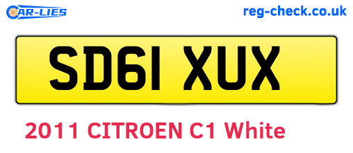 SD61XUX are the vehicle registration plates.