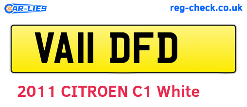 VA11DFD are the vehicle registration plates.
