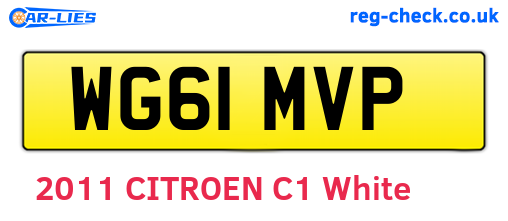 WG61MVP are the vehicle registration plates.
