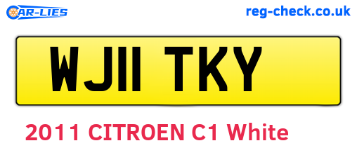 WJ11TKY are the vehicle registration plates.