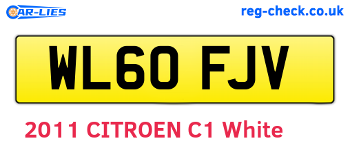 WL60FJV are the vehicle registration plates.
