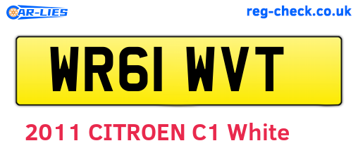 WR61WVT are the vehicle registration plates.