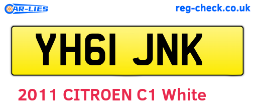 YH61JNK are the vehicle registration plates.