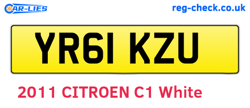 YR61KZU are the vehicle registration plates.