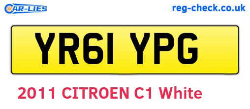 YR61YPG are the vehicle registration plates.