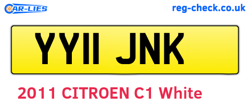 YY11JNK are the vehicle registration plates.