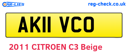 AK11VCO are the vehicle registration plates.
