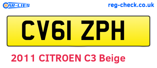 CV61ZPH are the vehicle registration plates.