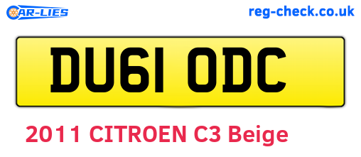 DU61ODC are the vehicle registration plates.