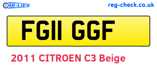 FG11GGF are the vehicle registration plates.