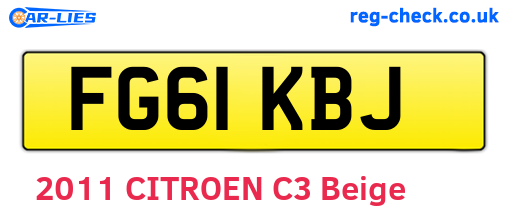 FG61KBJ are the vehicle registration plates.