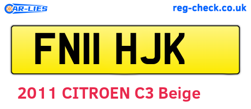 FN11HJK are the vehicle registration plates.