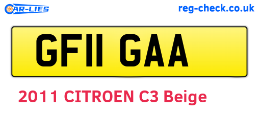 GF11GAA are the vehicle registration plates.