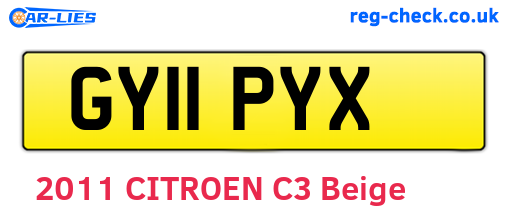 GY11PYX are the vehicle registration plates.