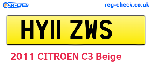 HY11ZWS are the vehicle registration plates.