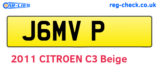 J6MVP are the vehicle registration plates.