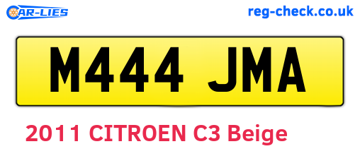 M444JMA are the vehicle registration plates.